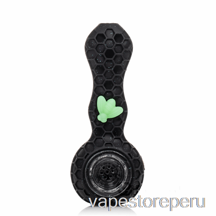 Vape Smoke Stratus Bee Cuchara De Silicona Pantera Brillante (brillo Negro / Abeja Verde Uv)